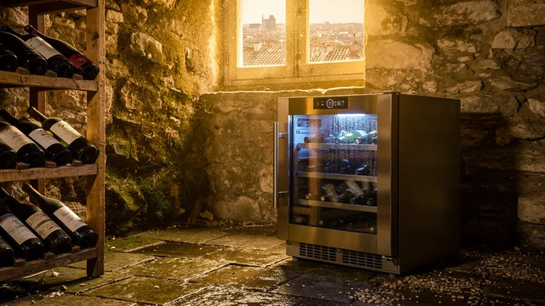Cave électrique d'appoint testée lors d’un été caniculaire dans une cave traditionnelle à Lyon
